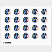 Sticker Rond coccinelle bleue (Feuille)