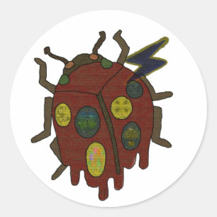 Sticker Rond Coccinelle Fondante Colorée et Ludique