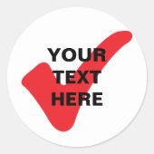 Sticker Rond Coche rouge avec texte personnalisé (Devant)