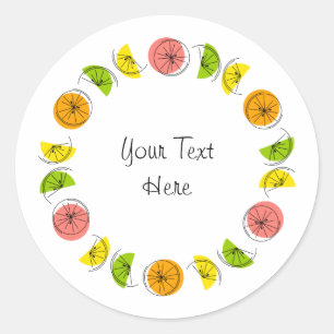 Sticker Rond Coche texte citrus multicercle ronde
