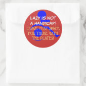 STICKER ROND COCHEZ CE MESSAGE OÙ IL APPARTIENT! (Sac)