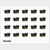 Sticker Rond Cochins Black Bantam Paire (Feuille)