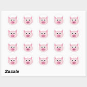 Sticker Rond Cochon (Feuille)