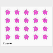 Sticker Rond Cochon (Feuille)
