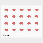 Sticker Rond Cochon (Feuille)