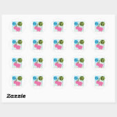Sticker Rond Cochon 6e anniversaire (Feuille)