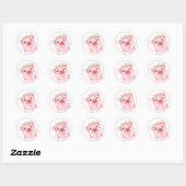 Sticker Rond Cochon à l'aquarelle mignon (Feuille)