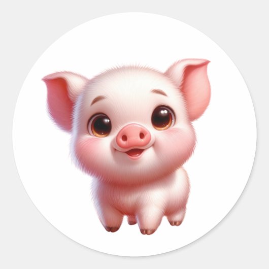 Sticker Rond Cochon bébé (Devant)