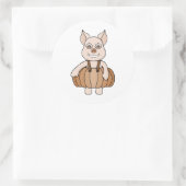 Sticker Rond Cochon Citrouille adorable (Sac)