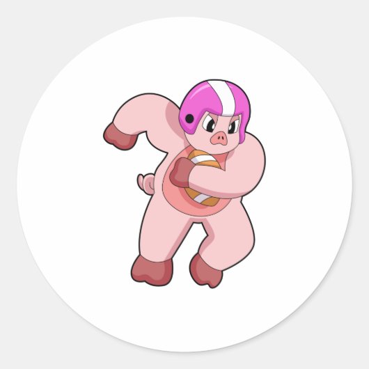 Sticker Rond Cochon de football (Devant)