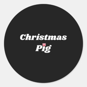 Sticker Rond Cochon de Noël - Cadeaux de cochon et de porcelet