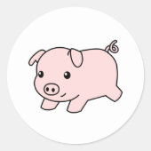Sticker Rond Cochon De Piglet Coupé (Devant)
