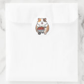 Sticker Rond Cochon d'Inde aux Fraises (Sac)