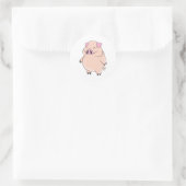 Sticker Rond Cochon gras mignon (Sac)