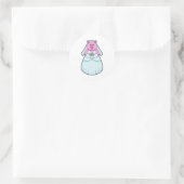 Sticker Rond Cochon marié avec voile (Sac)