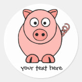 Sticker Rond Cochon rose (Devant)