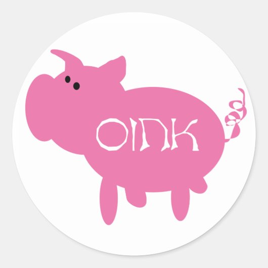 Sticker Rond Cochon rose (Devant)