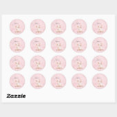 Sticker Rond Cochon rose (Feuille)