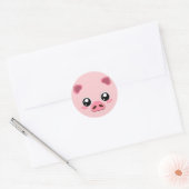 Sticker Rond Cochon rose mignon (Enveloppe)
