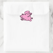 Sticker Rond Cochon rose volant très mignon (Sac)