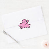 Sticker Rond Cochon rose volant très mignon (Enveloppe)