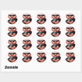 Sticker Rond cochon sportif (Feuille)
