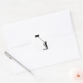 Sticker Rond cochon volant (Enveloppe)