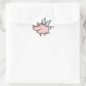 Sticker Rond cochon volant Sau flying pig (Sac)