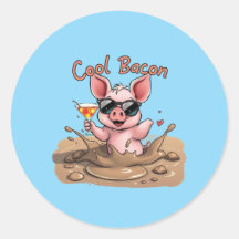 Cochonnet "Cool Bacon" en lunettes de soleil