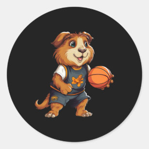 Sticker Rond Cochons de Guinée de basket-ball