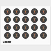 Sticker Rond Cockapoo Amoureux de Café Drôle (Feuille)