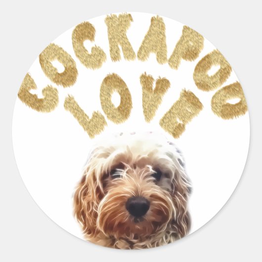 Sticker Rond Cockapoo Dog (Devant)