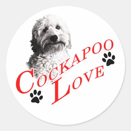 Sticker Rond Cockapoo Love (Devant)