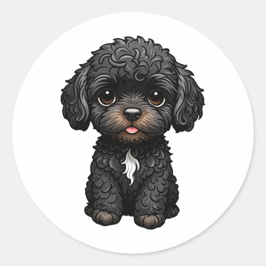 Sticker Rond Cockapoo noir (Devant)