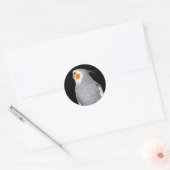 Sticker Rond Cockatiel d'oiseaux animaux domestiques (Enveloppe)