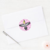 Sticker Rond Cockatiel Love (Enveloppe)