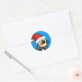 Sticker Rond Cockatiel Père Noël (Enveloppe)