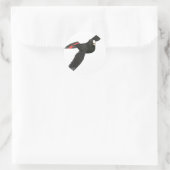 Sticker Rond Cockatoo noir à queue rouge (Sac)