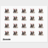 Sticker Rond Cocker de Noël Chiens espagnols (Feuille)