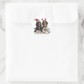 Sticker Rond Cocker de Noël Chiens espagnols (Sac)