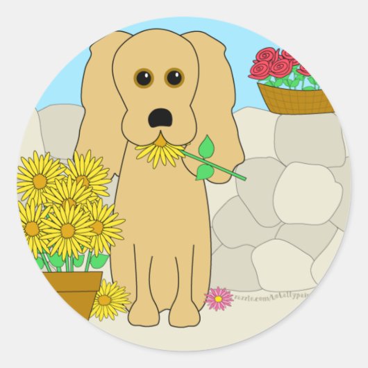 Sticker Rond Cocker Spaniel (Devant)