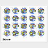 Sticker Rond Cocker Spaniel Agility Cadeaux (Feuille)