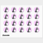 Sticker Rond Cocker Spaniel BW Parti (Feuille)