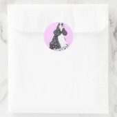 Sticker Rond Cocker Spaniel BW Parti (Sac)