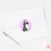 Sticker Rond Cocker Spaniel BW Parti (Enveloppe)