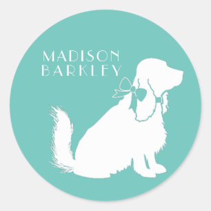 Sticker Rond Cocker Spaniel Chien Chien Puppy