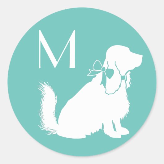Sticker Rond Cocker Spaniel Chien Chien Puppy (Devant)
