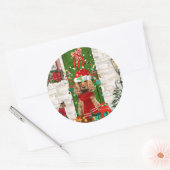 Sticker Rond Cocker Spaniel Chien Noël (Enveloppe)