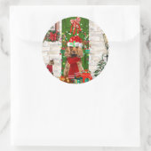 Sticker Rond Cocker Spaniel Chien Noël (Sac)