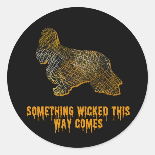 Sticker Rond Cocker Spaniel Chien Silhouette Fun Halloween (Devant)